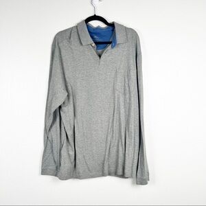 Tommy Bahama Long Sleeve Polo‎ Gray Sz XL